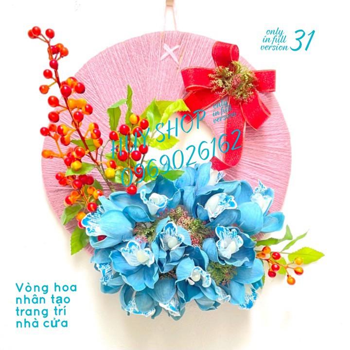 VÒNG HOA NHÂN TẠO TRANG TRÍ TREO TƯỜNG 28CM 26-32
