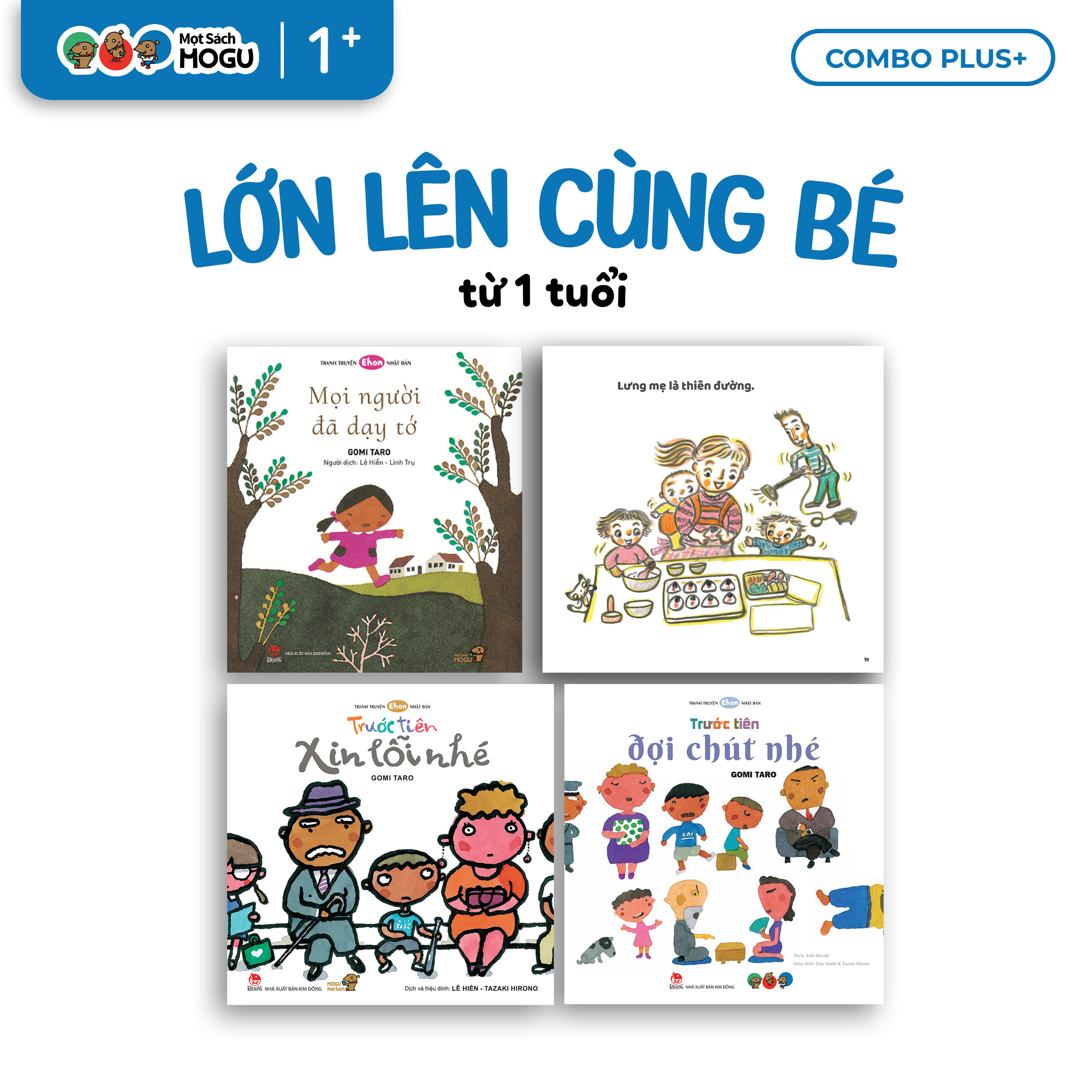 Truyện Ehon bé 3-4-5 tuổi - Bộ 4 cuốn Lớn lên cùng bé