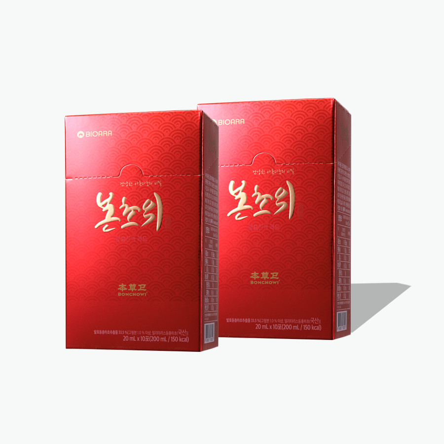 Bộ 2 Hộp Đông Trùng Hạ Thảo Lên Men Bonchowi Hàn Quốc Màu Đỏ Chiết Xuất 33.5%
