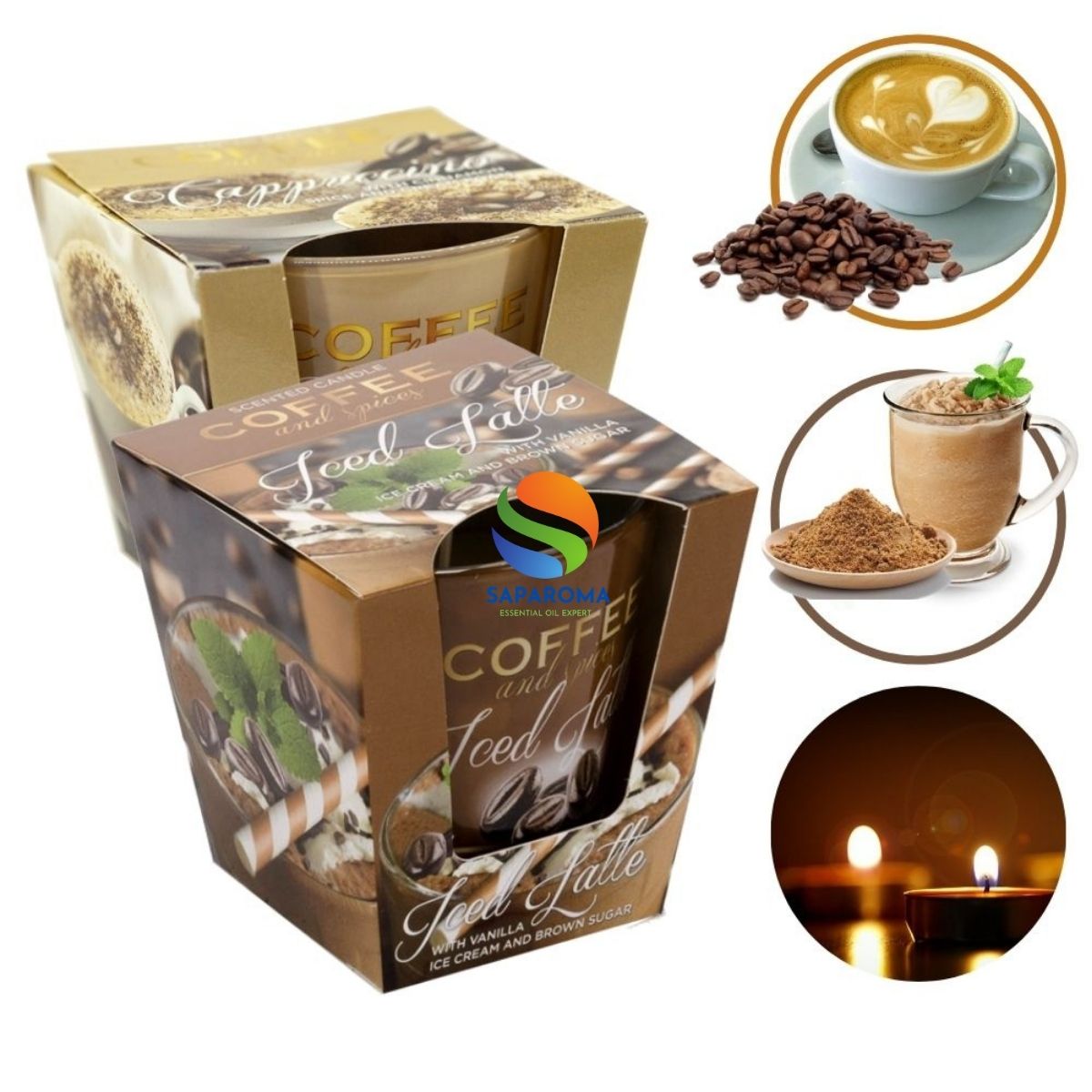 Combo 2 ly nến thơm tinh dầu Bartek Coffee and Spices 115g - cà phê capuchino, nến trang trí, thơm phòng, thư giãn, hỗ trợ khử mùi