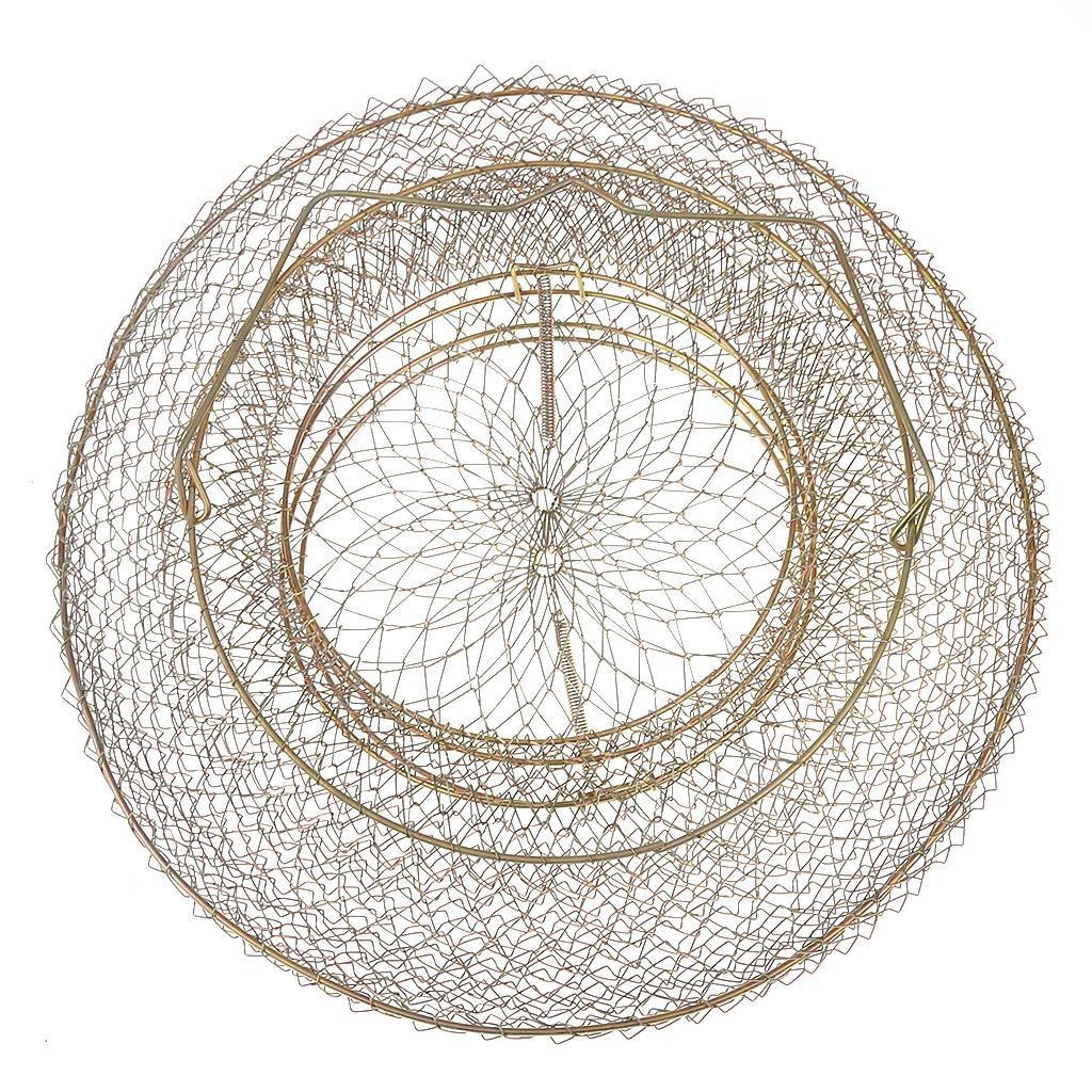 Foldable Metal Steel Wire Fish Lobster Mesh Fishing Net Prawn Crab Cage Trap Net