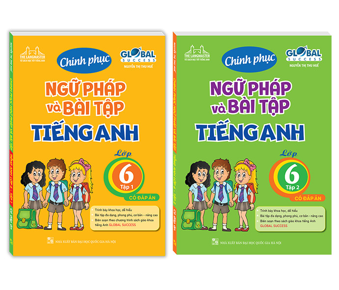 Combo 2c GLOBAL SUCCESS chinh phục ngữ pháp và bài tập tiếng anh lớp 6 (CÓ ĐÁP ÁN)