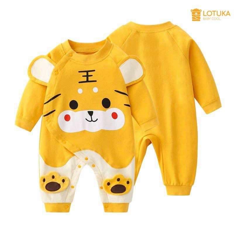 Body dài tay cho bé trai, bé gái hình Hổ dễ thương, áo liền quần hàng hè thu cho bé sơ sinh, bodysuit LOTUKA size 3-12kg