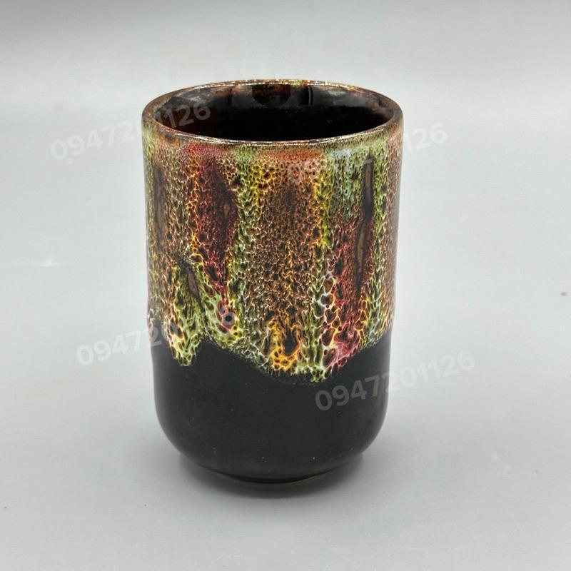 Cốc ly sứ gốm Bát tràng, men hoả biến vẽ dung tích 250ml dáng trụ đẹp. Cốc ly sứ uống trà xanh, quà tặng gốm sứ