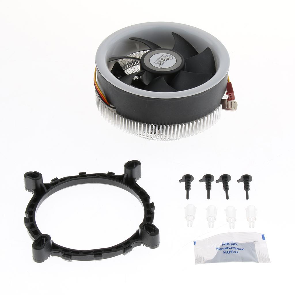 Aluminum 12V Cooled Fan 9cm Computer CPU w/ LED for Desktops