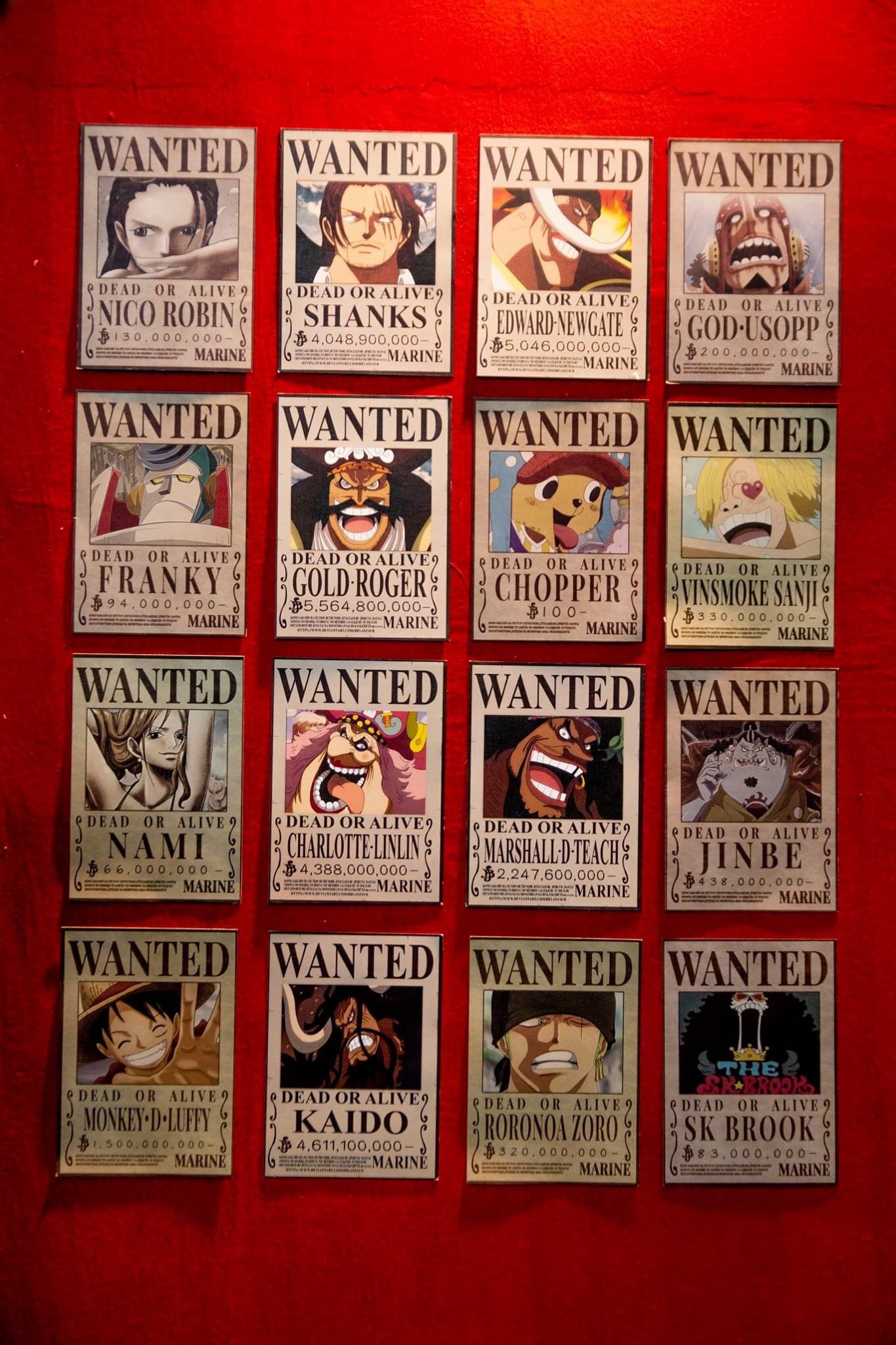 POSTER ảnh dán ONE PIECE - WANTED set 16 tấm cỡ A5