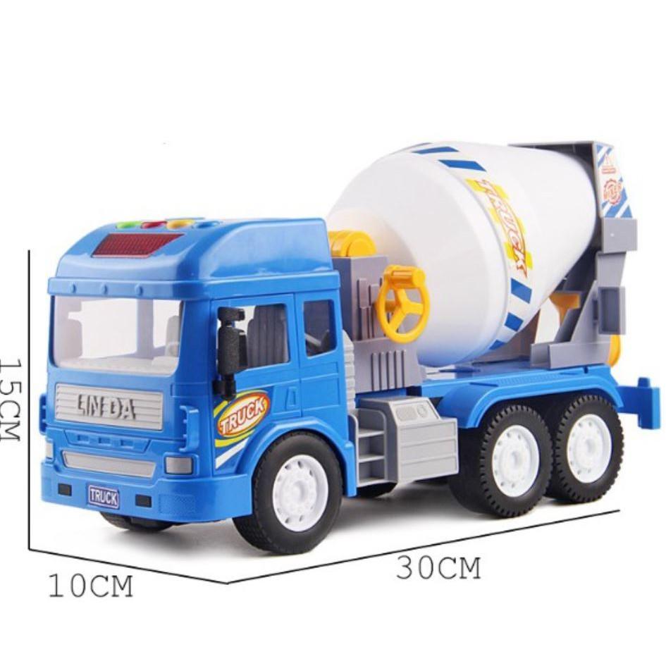 Mô hình xe trộn bê tông có pin, chạy bánh đà