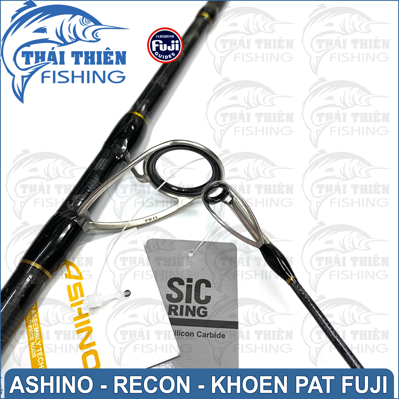 Cần Lure Ashino Recon 2 Khúc Máy Đứng Khoen Pat Fuji Phôi Carbon Xoắn Thân Rỗng Cán Hở Dòng