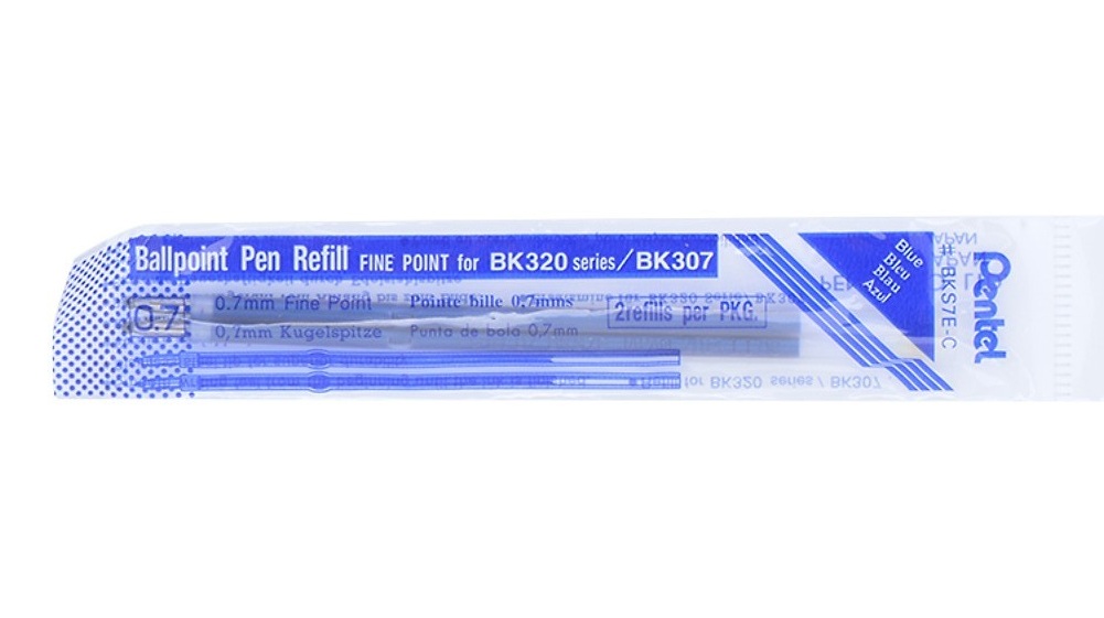 Ruột Bút Bi Nhật Bản Pentel BK250 - BKS7E | Ngòi 0.7mm (Mưc Xanh và Đen) | Ngòi bút bi Pentel BK250