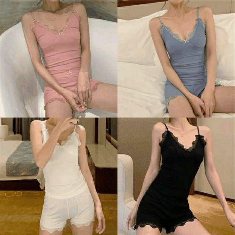 Bộ ngủ tăm cotton 2 dây siêu đẹp