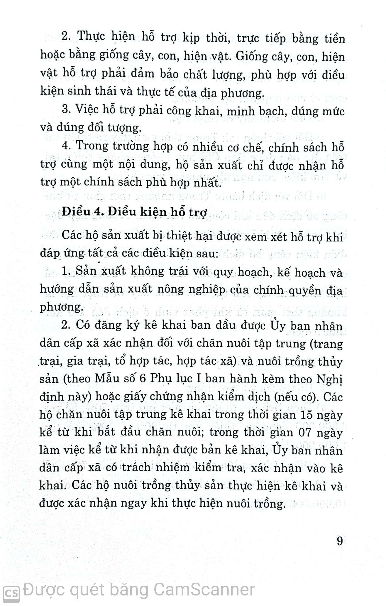 Quy định pháp luật về cơ chế, chính sách hỗ trợ sản xuất nông nghiệp để khôi phục sản xuất vùng bị thiệt hại do thiên tai, dịch bệnh