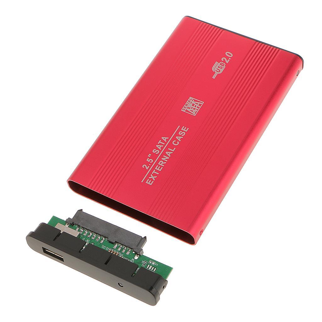 Red & Blue 2.5" SATA USB2.0 Laptop Hard Drive Enclosure External Case