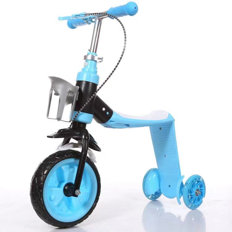 Xe scooter kiêm xe chòi chân cho bé 2 trong 1 TILO KIDS TLK-7199 có đèn, rổ để bình nước, sử dụng thắng tay linh hoạt