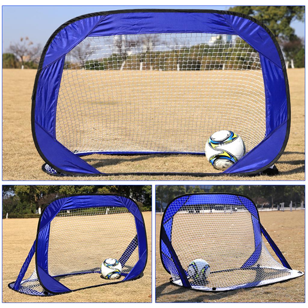 Blue Color Folding Portable Football Gate Net Goal Soccer Practice Kit