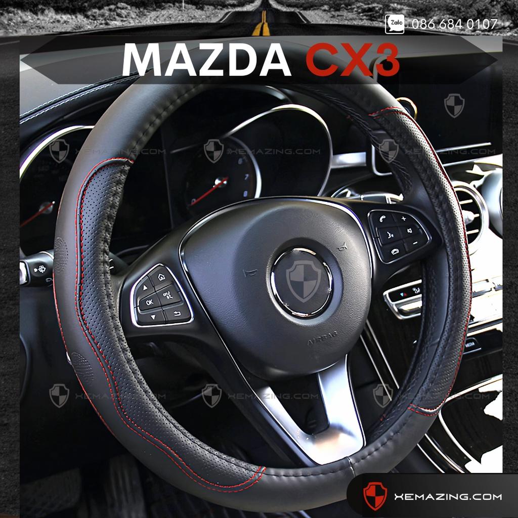 Bọc Vô Lăng ô tô MAZDA CX3 - Mã 3D Max - Lõi Cao Su Non &amp; 3D Chống Trượt Tay