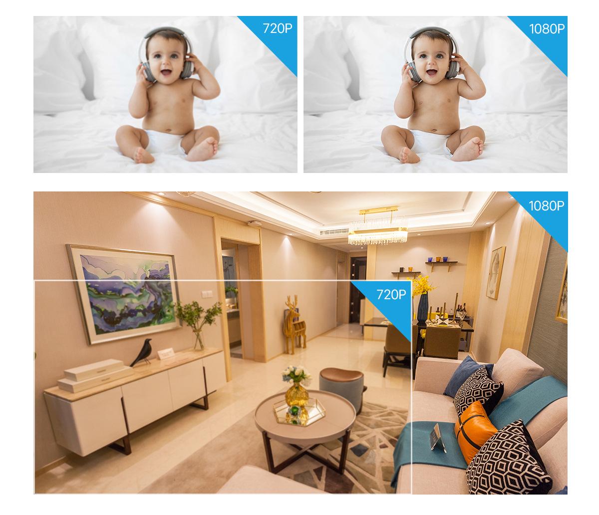 Máy quay 360\ 176; đồ theo dõi WiFi trong nhà, FHD 1080P, 2.4GHz máy ảnh WiFi, Night vision, hấp dẫn động cơ, hai chiều âm thanh, tương thích