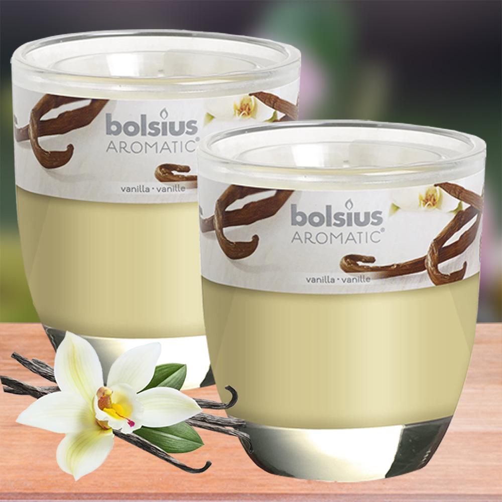 Combo 2 ly nến thơm tinh dầu Bolsius Vanilla 105g - hương hoa vani, nến trang trí, thơm phòng, thư giãn, khử mùi
