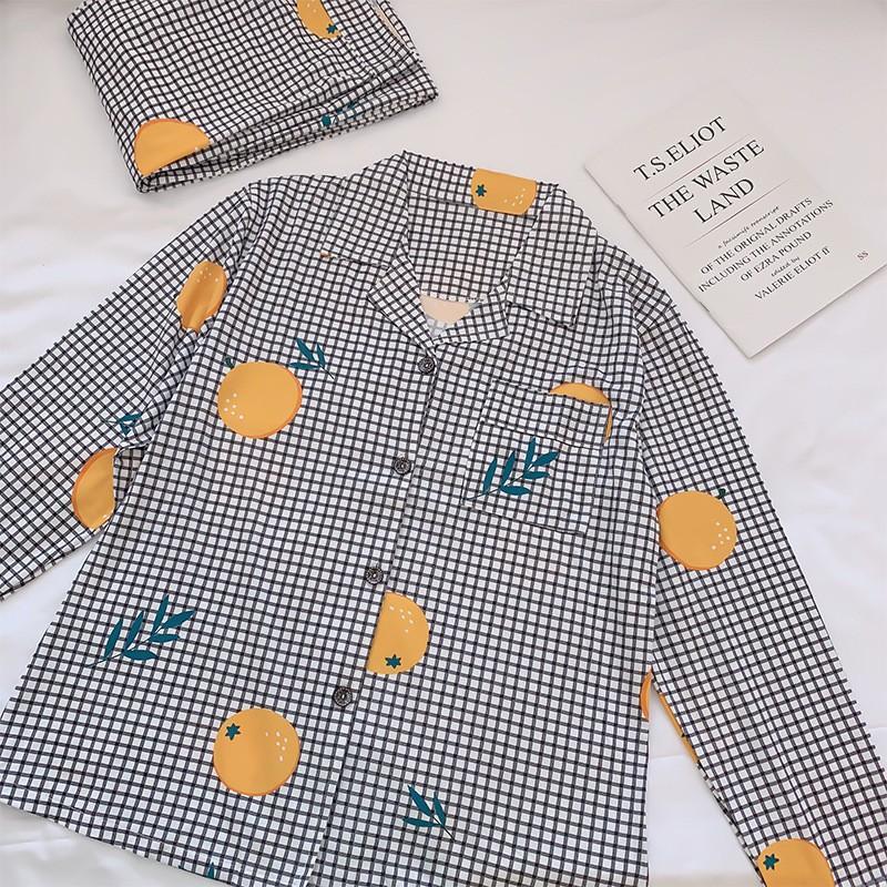 Pijama- Bộ Ngủ Nữ cotton áo dài quần dài BNNDQ07