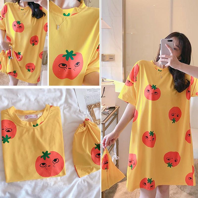 Đầm ngủ tay ngắn dáng rộng xinh xắn cho nữ