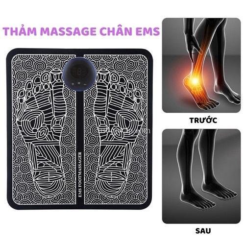 Thảm Massage Chân Ems Giúp Lưu Thông Khí Huyết, Giảm Đau Nhức Tê Mỏi Chân, 8 Chế Độ Massage Thông Minh