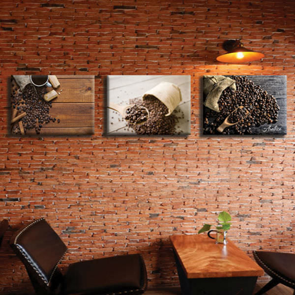 Bộ 3 Tranh Ép Gỗ MDF Treo Tường Quán Cà Phê "Hương Cà Phê" W108