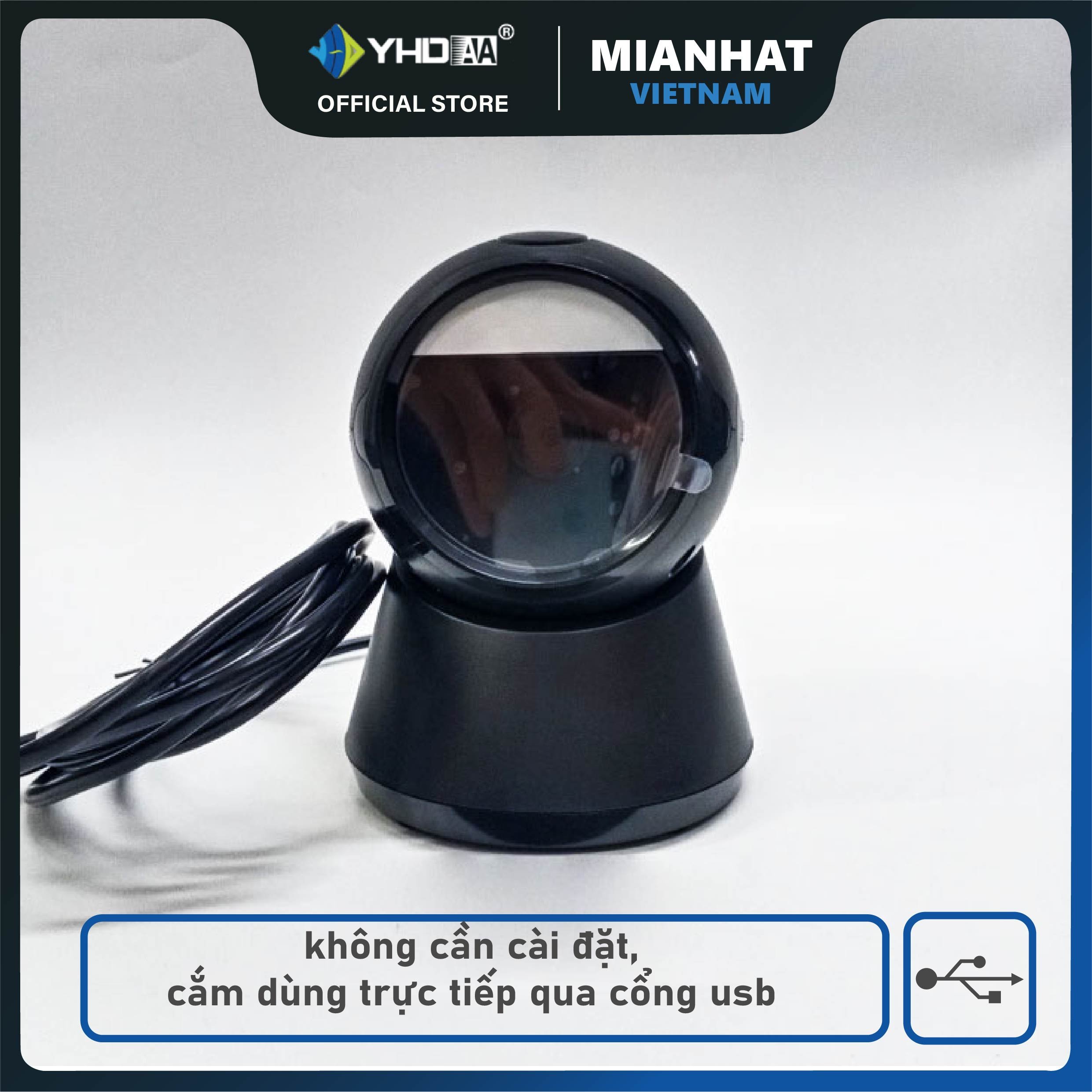 Máy quét mã vạch siêu thị YHD 9100D đọc mã vạch Barcode 1D Qrcode 2D sản phẩm dùng trong Cửa hàng, Siêu thị - Hàng nhập khẩu