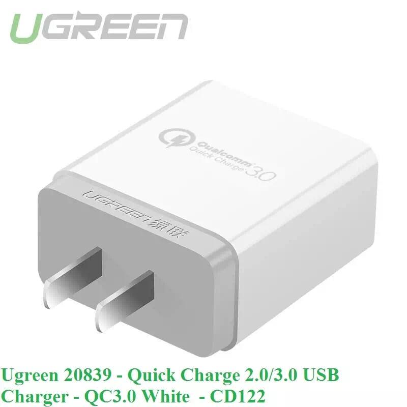 Ugreen UG20760CD127TK 30W màu Trắng Củ sạc nhanh cổng TypeC chuẩn QC 3.0 - HÀNG CHÍNH HÃNG