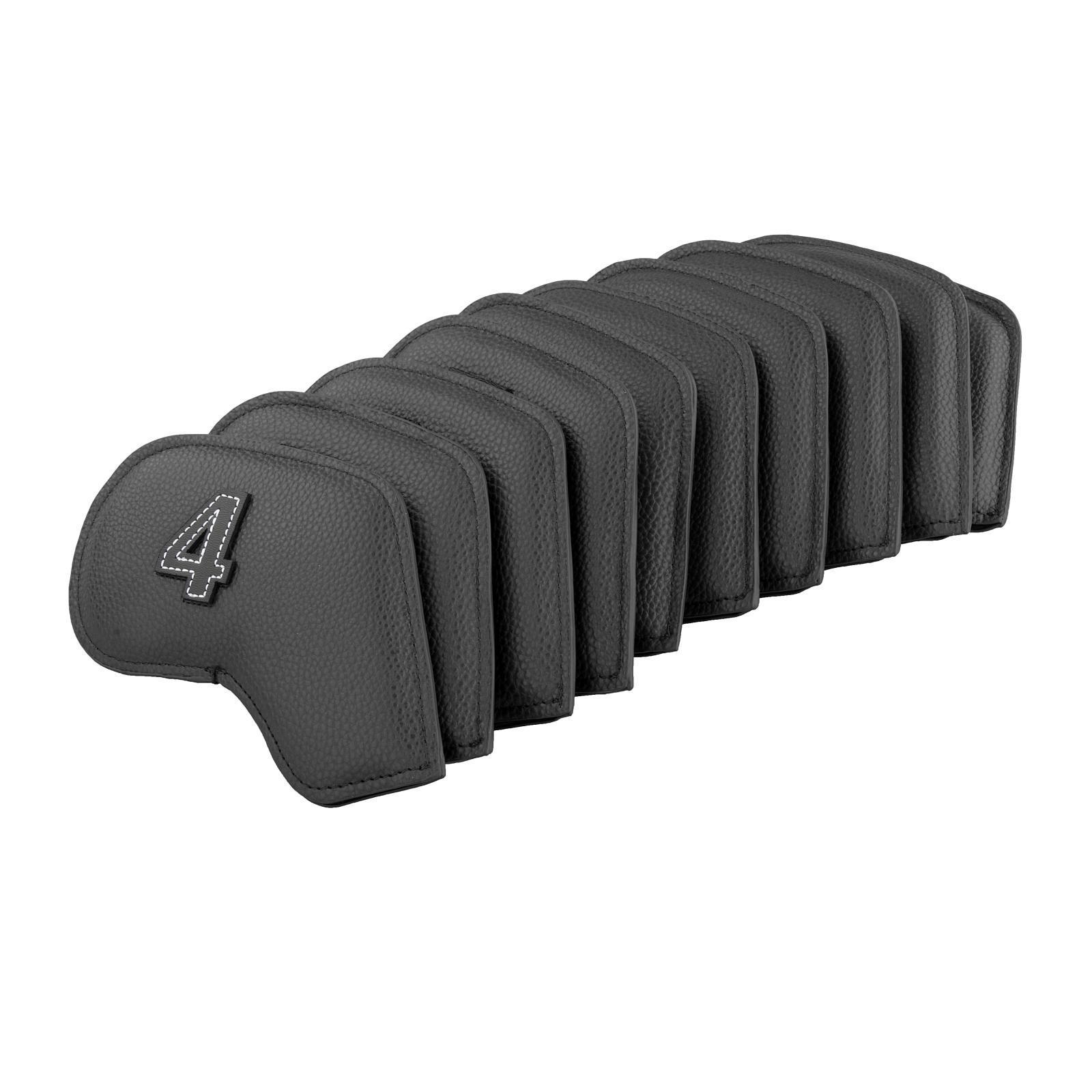 10Pack Golf Iron Headcover, 4-9,P,S,A,x Club Head Cover for All Black