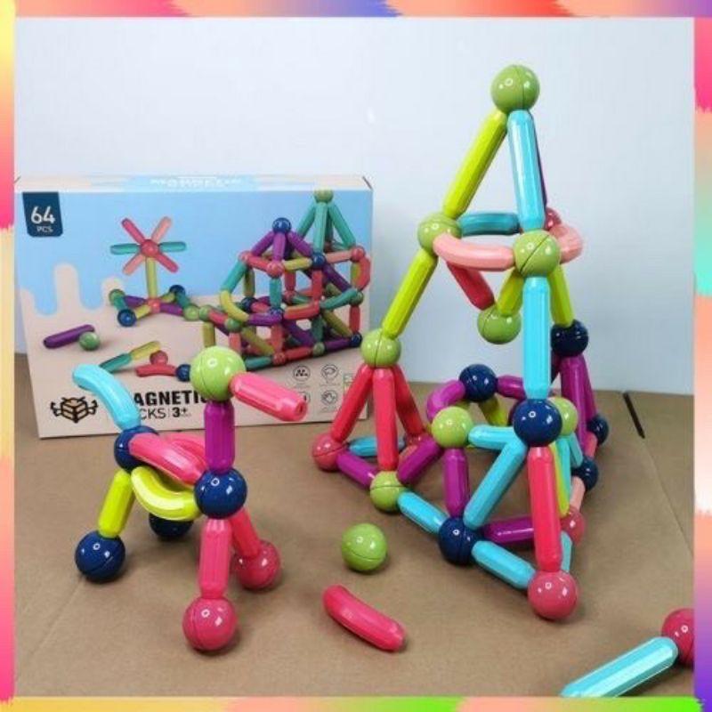 Đồ chơi xếp hình nam châm lego thông minh phát triển trí tuệ tư duy logic sáng tạo cho bé Magnetic Sticks Temo Toys