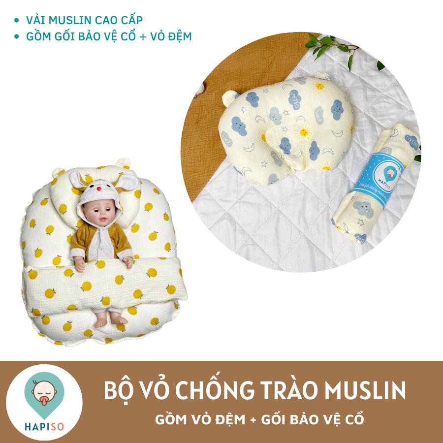 Bộ Vỏ Gối Chống Trào Muslin Hapiso