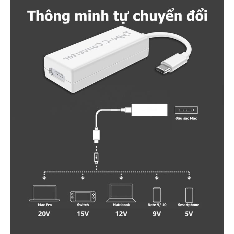 Cáp chuyển sạc Mag 1/2 ra cổng type-c 45w cho Táo, điện thoại, máy tính bảng - Hồ Phạm MPD328