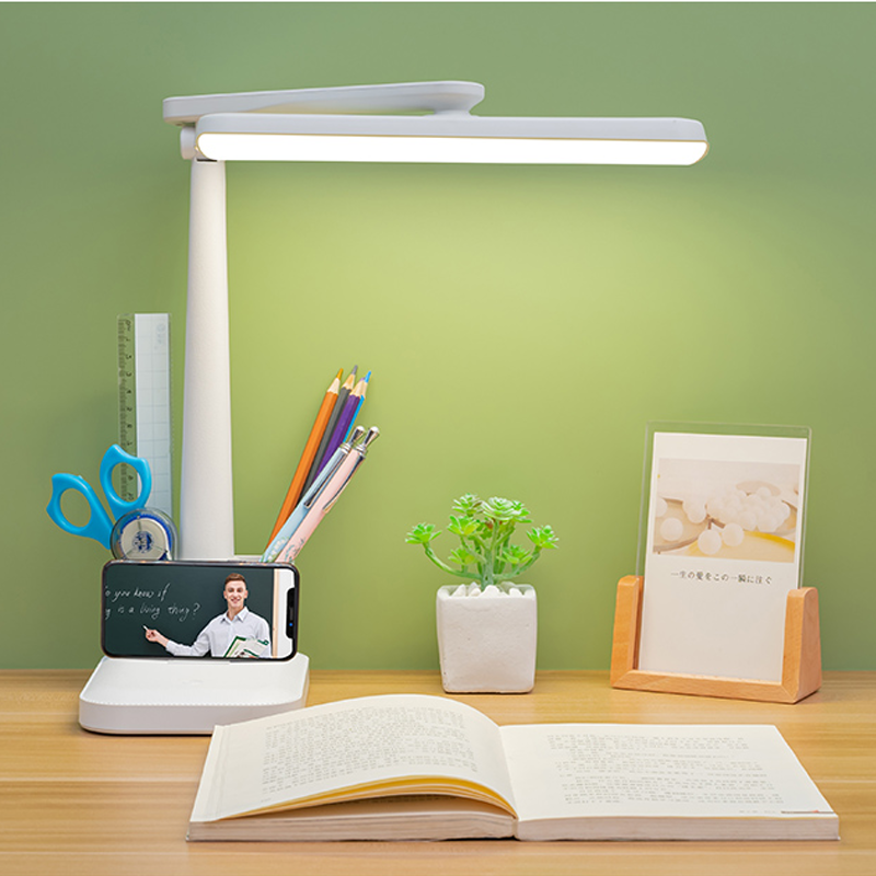 Hình ảnh Đèn Bàn Học LED USB Di Động Cao Cấp Gập 3 Góc – Đèn Bàn Làm Việc Tích Điện Chống Cận 03 Chế Độ Ánh Sáng Vàng Bảo Vệ Mắt