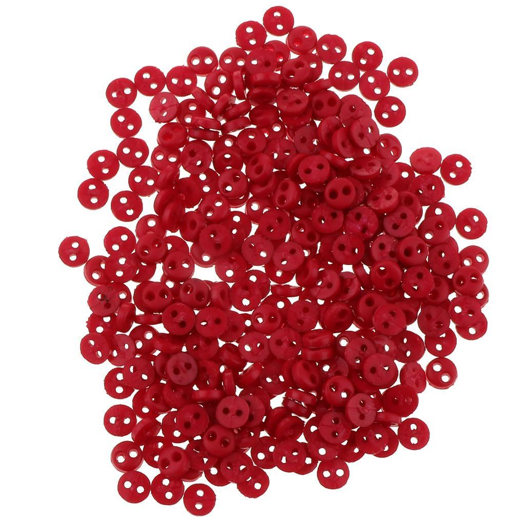 Set of 300pcs  Tiny  Figures Doll Clothes  Red 4mm