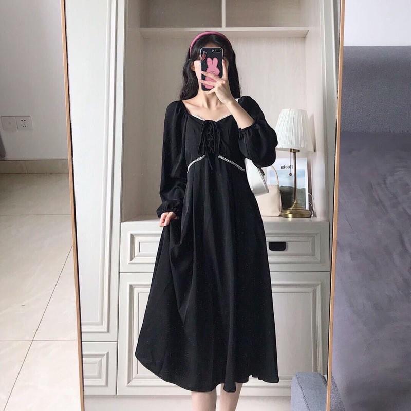 ĐẦM ĐEN TAY DÀI DÁNG DÀI