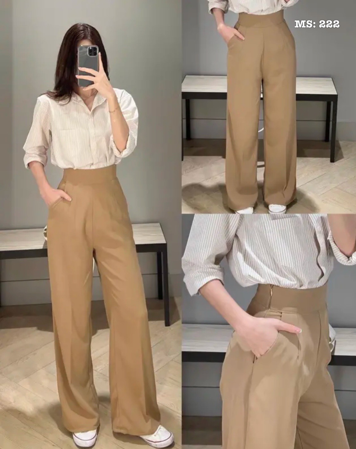 Quần ống rộng dậy kéo hông Cun Fashion chất tuyết mưa dày dặn form chuẩn đẹp Mặc Tôn Dáng Siêu Xinh