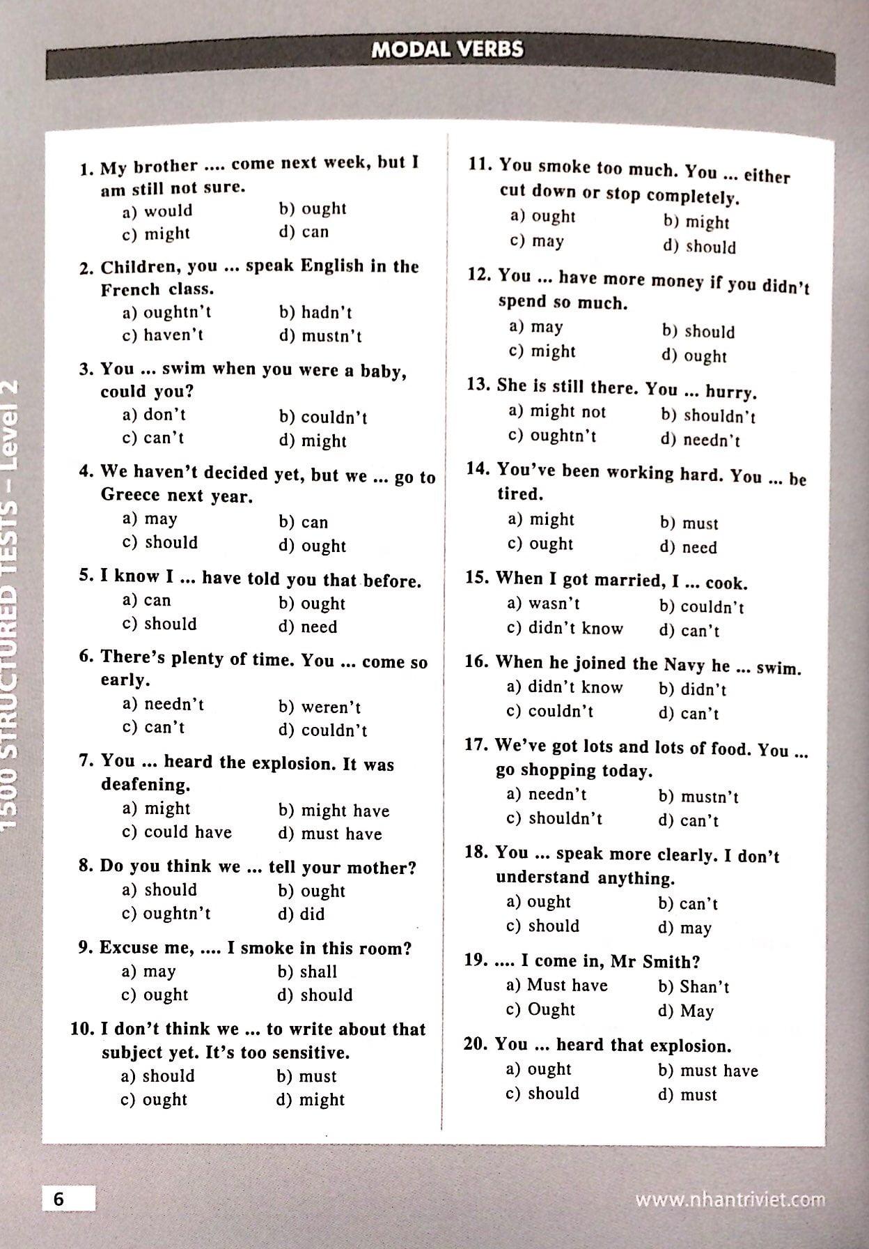 Sách 1500 Structured Tests Leve 2 (Không CD)