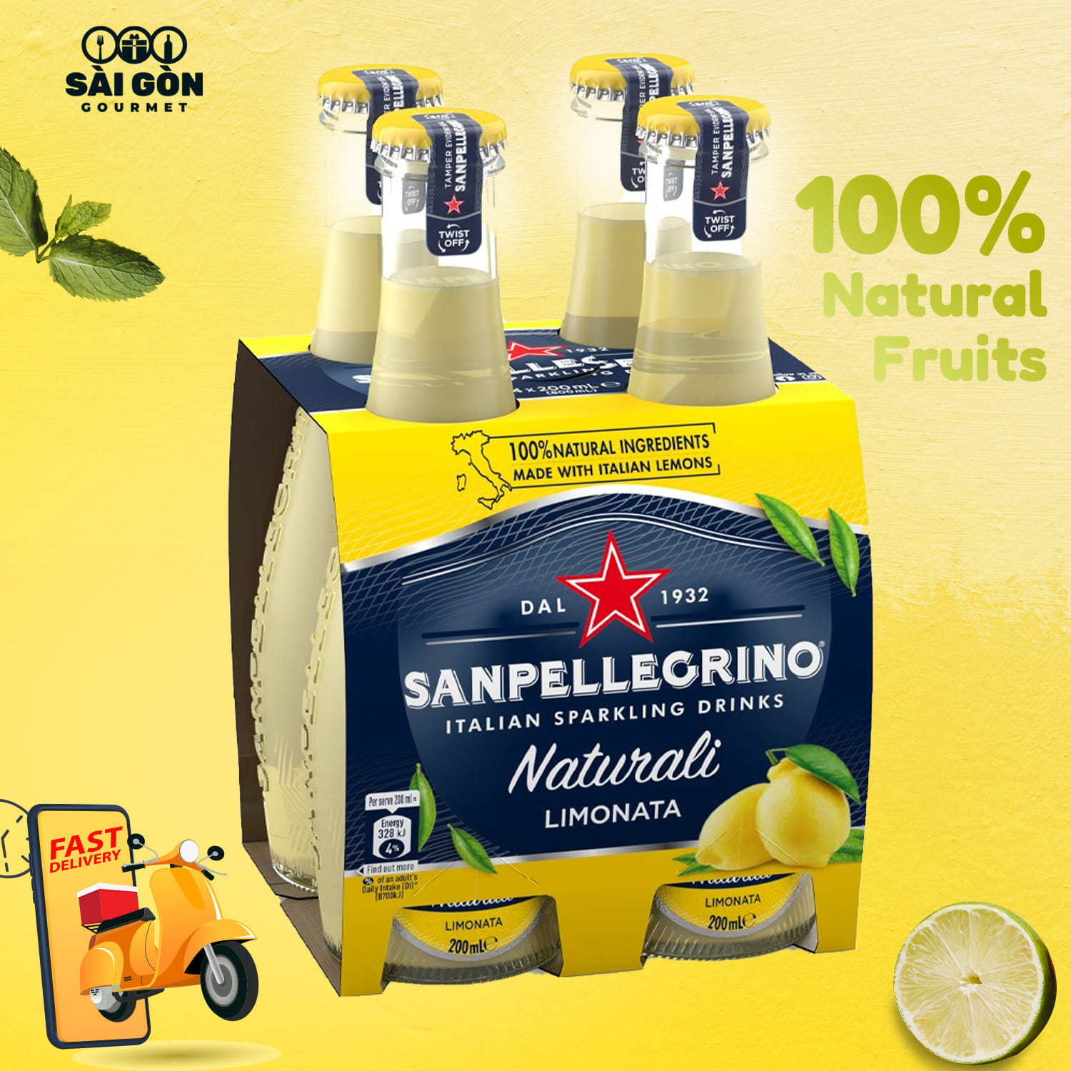 Nước chanh có ga Sanpellegrino - Limonata 200ml