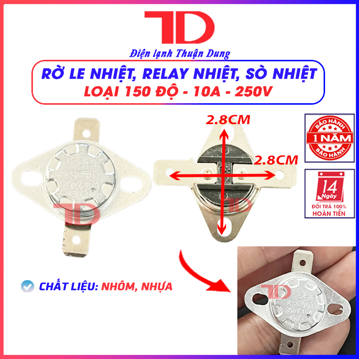 Rơ le (Relay) nhiệt, sò nhiệt-10A-250V dùng để bảo vệ thiết bị khỏi bị quá nhiệt  (ấm nước, cây nóng lạnh...), Hàng nhập khẩu, Điện lạnh Thuận Dung