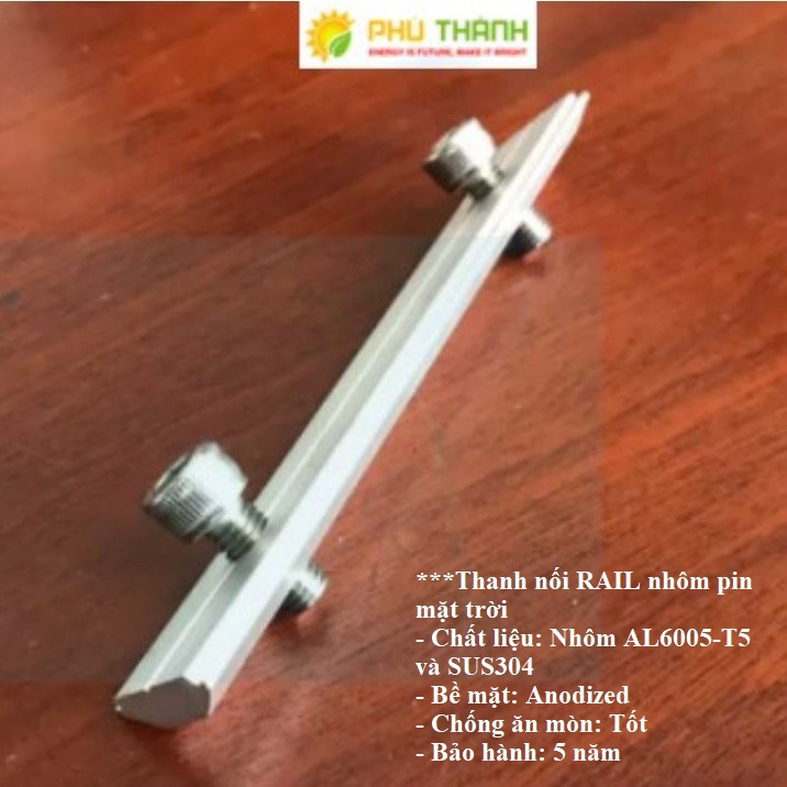 Thanh nhôm nối rail - nối thanh ray pin mặt trời