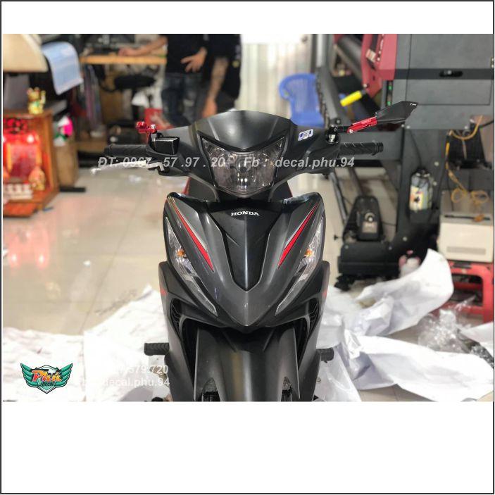 Tem Wawe RSX Chỉ đỏ , xe đen nhám