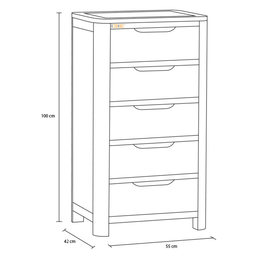 Tủ ngăn kéo Romsey 5 hộc gỗ sồi