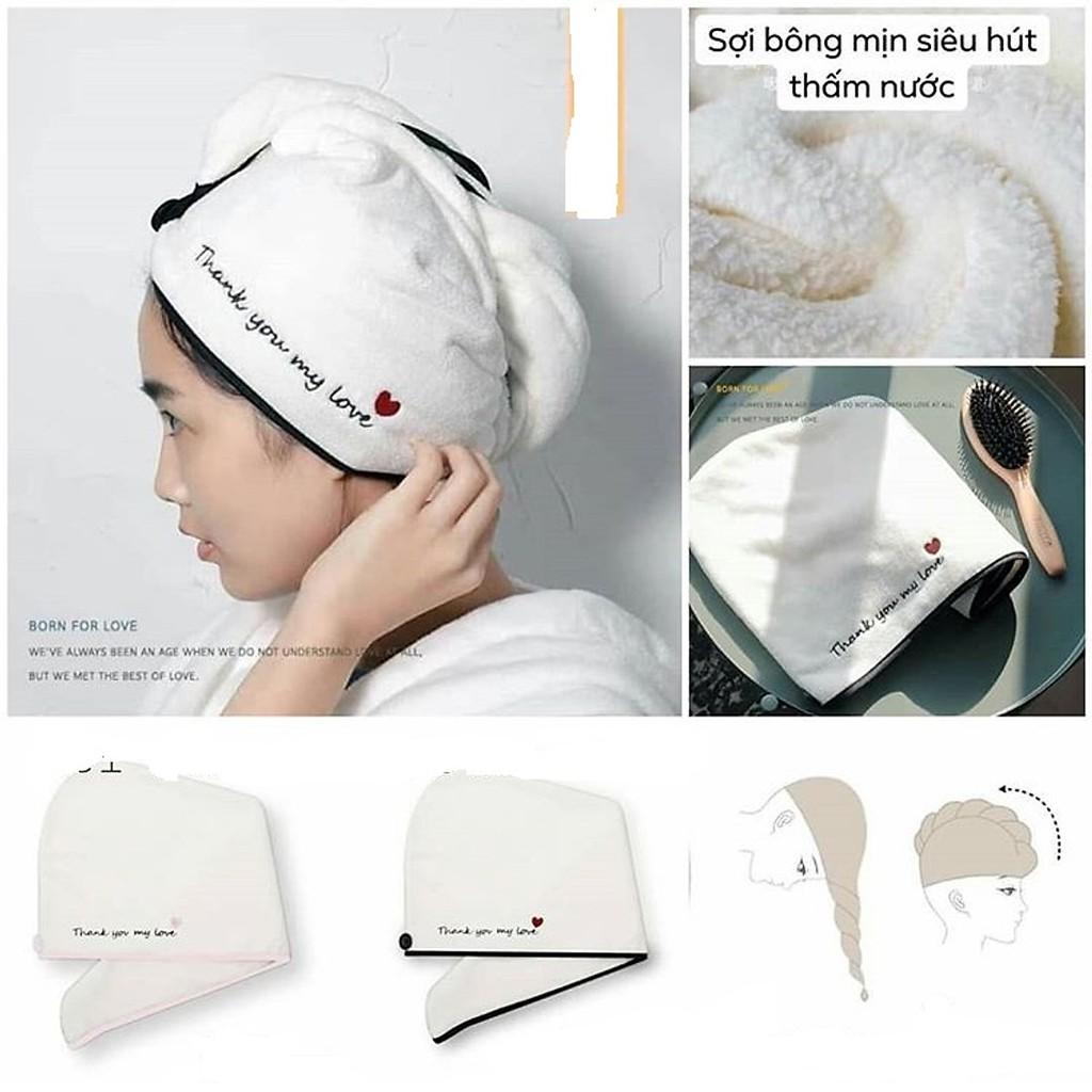 Khăn quấn khô tóc loại dày