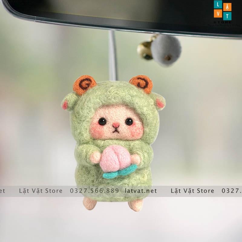 Bộ len chọc Cừu Bé Cưng Đơn Giản Siêu Dễ và Rẻ với LEN XOĂN siêu xịn và đẹp - Needle felting sheep, quà tặng ý nghĩa