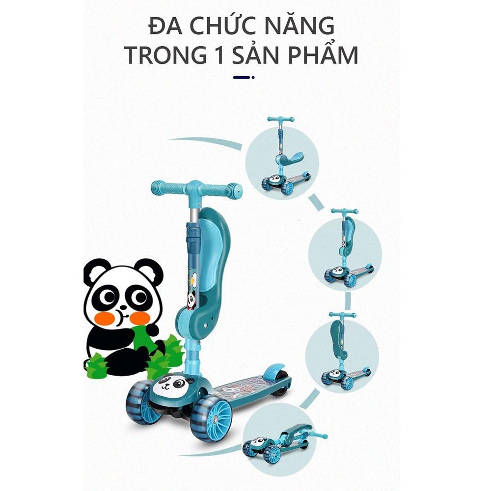 Xe trượt Scooter chòi chân có nhạc, bánh có đèn led 3 trong 1, đồ chơi hoạt động ngoài trời cho bé