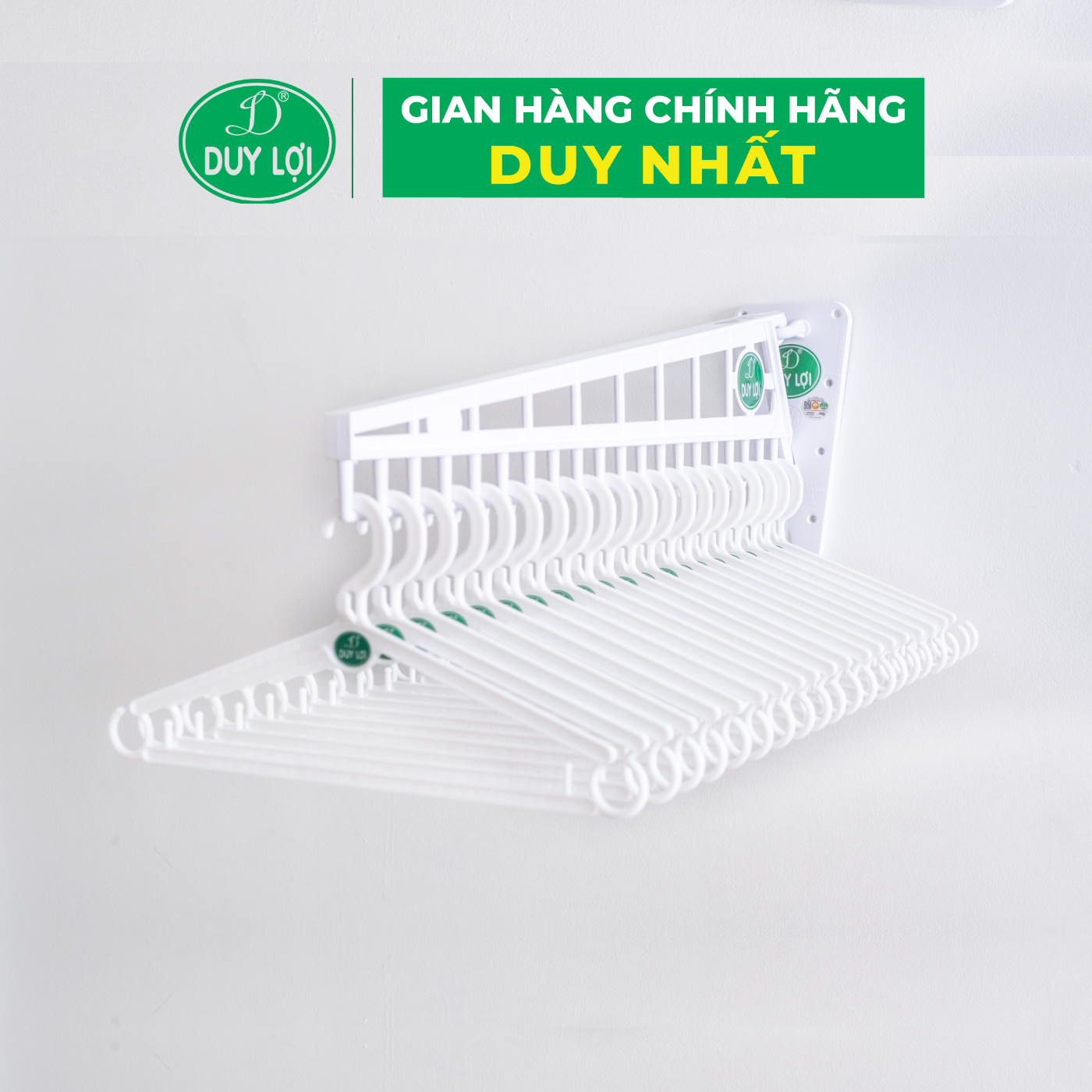 GIÁ PHƠI ĐỒ XẾP GẮN TƯỜNG - QUÀ TẶNG 10 MÓC ÁO NHỰA KÉP