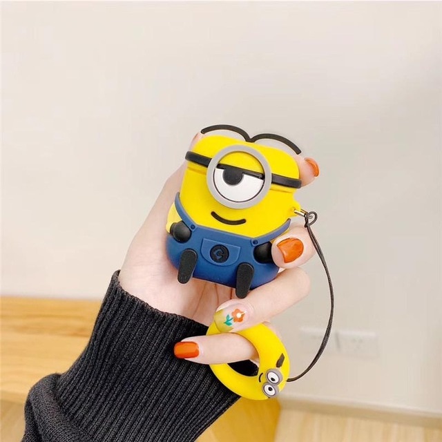 Bao case silicon cho tai nghe Apple Airpods 1 / 2 hiệu HOTCASE (kiểu dáng Minion, chống vân tay, chống bám bẩn, vật liệu cao cấp) - Hàng nhập khẩu