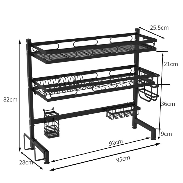 KỆ CHÉN BÁT THÔNG MINH CAO CẤP FULL PHỤ KIỆN - Dài 95cm - 2 tầng
