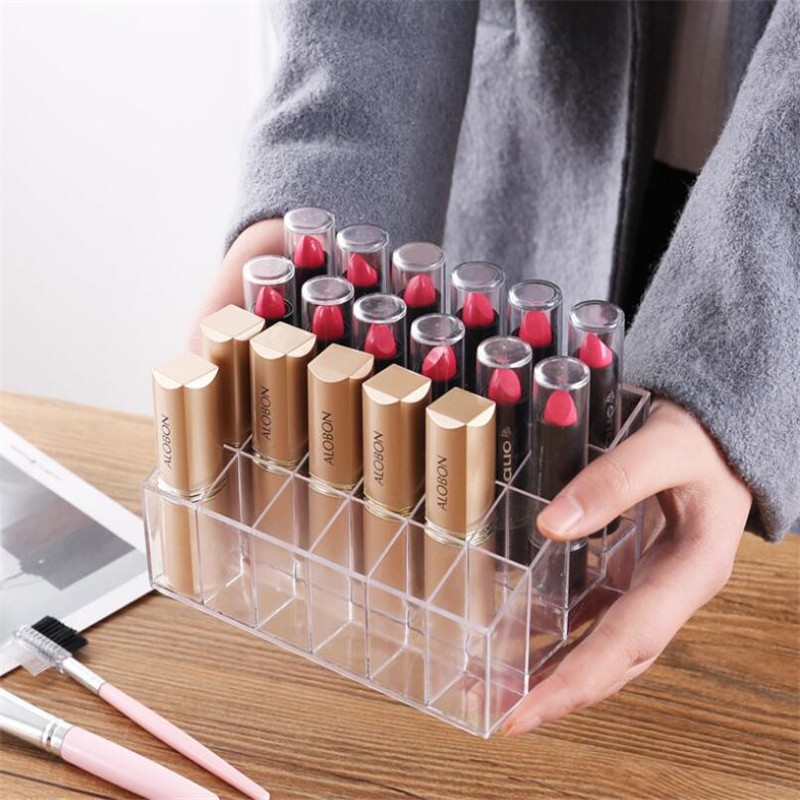 Khay Đựng Son , Đồ Trang Điểm 24 Ô Bằng Mica Chắc Chắn - PaKaSa
