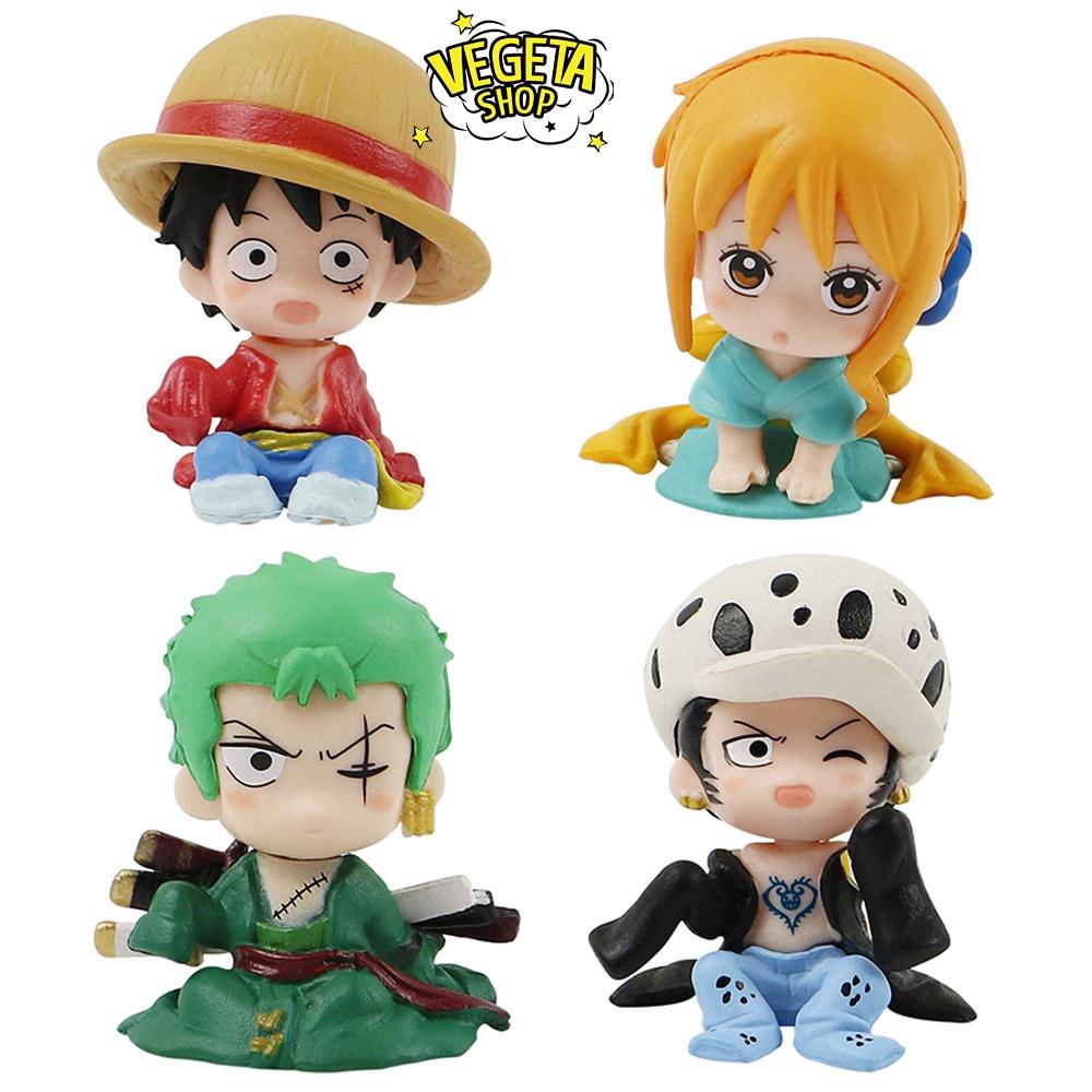 Mô hình One Piece - Mô hình Luffy Nami Zoro Law mô phỏng trang phục Cosplay Conan teo nhỏ - 4x4cm