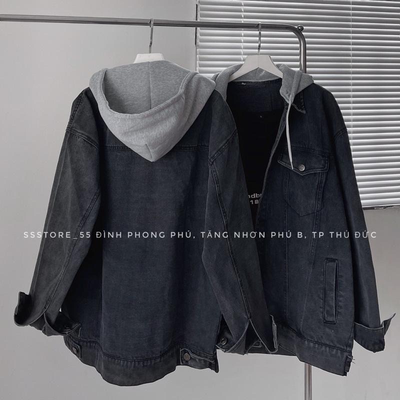 Áo khoác jeans có nón form rộng unisex nam nữ